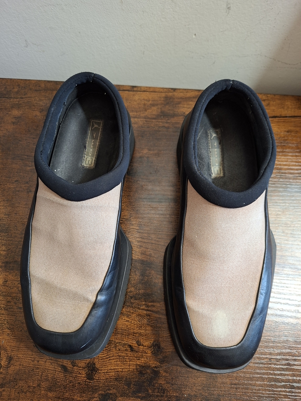 Air Jordan Vintage Loafers Two 3 CAVVY Italian Leather  Shoes Sz. 6.5 Black Tan